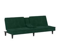 Sofá Cama Con Portavasos Terciopelo Verde Oscuro Vidaxl