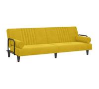 Sofá Cama Con Reposabrazos Terciopelo Amarillo Vidaxl
