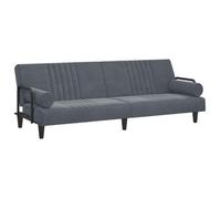 Sofá Cama Con Reposabrazos Terciopelo Gris Oscuro Vidaxl