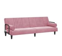 Sofá Cama Con Reposabrazos Terciopelo Rosa Vidaxl