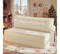 Sofá cama convertible 3 en 1 con cojín y puf, sofá cama moderno para sala de estar y dormitorio, diseño que ahorra espacio, cómodo mueble plegable de 150 cm