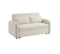 sweeek-Sofá Cama en Borreguito de 2 plazas Crema - 170x90x88 cm