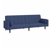 Sofá cama de 2 plazas con dos almohadas tela azul 220 x 84,5 x 69 cm (largo x ancho x alto)