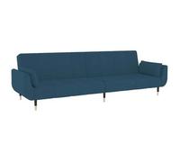 vidaXL Sofá cama de 2 plazas con dos cojines terciopelo azul