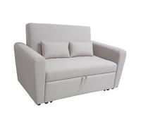 Sofá cama de 2 plazas modelo nelson con reposabrazos y 2 cojines, gris, diseño moderno, práctico y funcional