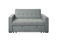 Sofá cama de 2 plazas modelo vienna con reposabrazos, gris, diseño moderno, práctico y funcional