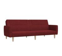 vidaXL Sofá cama de 2 plazas tela rojo tinto
