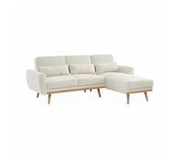 sweeek-Sofá Cama de Borreguito, 3 plazas Crema - 225x160x85 cm