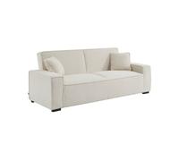 sweeek - Sofá cama de borreguito, 3 plazas , Feel borreguito , 231x96x80 Crema
