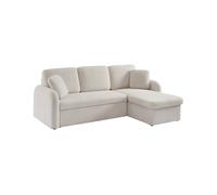 sweeek-Sofá Cama de Borreguito, 3 plazas Crema - 220x83x85 cm