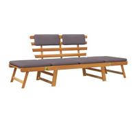 Sofá Cama De Jardín 2 En 1 Con Cojín Madera Maciza Acacia 190cm Vidaxl