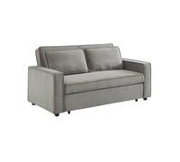 Sofá Cama De Pana, 2 Plazas, Gris Claro
