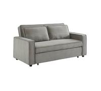 Sofá Cama De Pana, 2 Plazas, Gris Claro