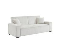 Sofá Cama De Pana, 3 Plazas, Crema