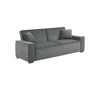 sweeek - Sofá cama de pana de 3 plazas Beige - 231x96.5x80 cm Gray