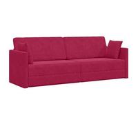 Sofá-cama De Piso Rojo Vino 213 X 70 X 77 Cm Terciopelo Vidaxl
