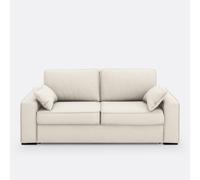 Sofá cama de poliéster, espuma HR de alta calidad, Cecilia. Talla 3 plazas. Color Crudo