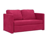 Sofá Cama De Suelo 2 En 1 Terciopelo Rojo Tinto 122x204x55 Cm Vidaxl