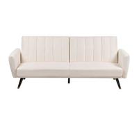 Sofá Cama De Tela Tapizado Convertible Reclinable Panel De Respaldo Acolchado Beige Claro Vimmerby