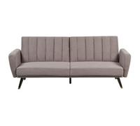 Sofá Cama De Tela Tapizado Convertible Reclinable Panel De Respaldo Acolchado Marrón Claro Vimmerby