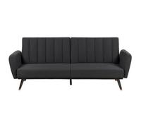 Sofá Cama De Tela Tapizado Convertible Reclinable Panel De Respaldo Acolchado Negro Vimmerby