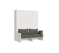 Sofá cama doble Kentaro vertical escamoteable blanco fresno (ALESSIA 20) - Itamoby
