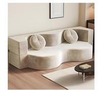 Sofá Cama Doble | Sofá Cama Plegable | Sofá Sin Varillas | 150/200 Cm(Blanco,200CM)