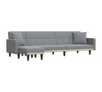 Sofá cama en forma de L tela gris claro 275x140x70 cm