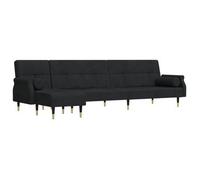 Sofá Cama En Forma De L Terciopelo Negro 271x140x70 Cm Vidaxl