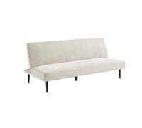 Sofá-cama En Terciopelo De Pana Fina, 3 Plazas , Crema