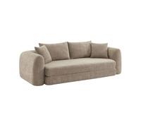 sweeek - Sofá cama en borreguito texturizado, 3 plazas , Sweeetch , 243x112x83 Pardo