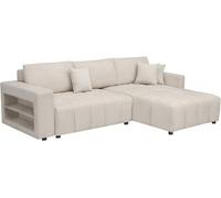 Sofá cama esquinero 3 plazas en tejido de chenilla - "trocadero" - beige