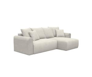 Sofá cama esquinero convertible de pana fina de 3 plazas Gray