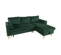 Sofá cama esquinero de 3 plazas james de terciopelo verde