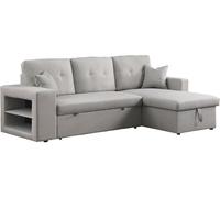 Sofá cama esquinero/reversible "axel" - 3 plazas - gris claro