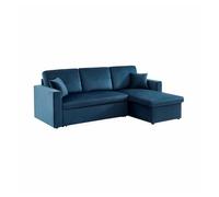 sweeek-Sofá Cama esquinero 3 plazas Azul - 220x146x83 cm