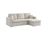 Sofá Cama De Pana, 3 Plazas, Gris Beige