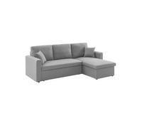 sweeek-Sofá Cama esquinero de 3 plazas Gris Claro - 213.5x136.5x83 cm