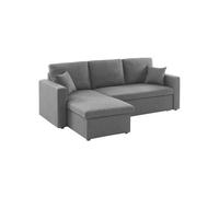 sweeek-Sofá Cama esquinero de 3 plazas Gris Oscuro - 213.5x136.5x83 cm