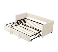 Sofá cama extensible Superaly de 90/180 x 200 cm, sofá cama tapizado extensible con cama para invitados, sofá cama extensible a cama doble con tejido de terciopelo, sofá cama para 2 adultos, sin colch