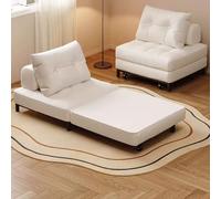 Sofá cama extraíble con marco de acero al carbono y cojines de cuero antiarañazos, cama de invitados portátil con ruedas para un uso versátil