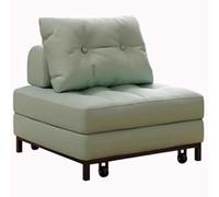 Sofá cama extraíble con marco de acero al carbono y cojines de cuero antiarañazos, cama de invitados portátil con ruedas para un uso versátil