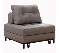 Sofá cama extraíble con marco de acero al carbono y cojines de cuero antiarañazos, cama de invitados portátil con ruedas para un uso versátil