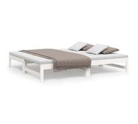 Sofá Cama Extraíble Madera Maciza De Pino Blanco 2x(75x190) Cm Vidaxl