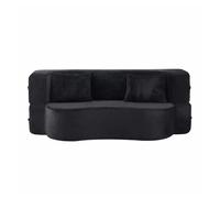 Sofá cama futón 2 plazas - plegable, sin montaje, comprimido, multifuncional de suelo - negro