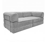 Sofá Cama Futón Plegable Nest 2 Plazas Salón Pana Gris Claro 182 cm