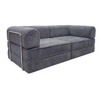 Sofá Cama Futón Plegable Nest 2 Plazas Salón Pana Gris Oscuro 182 cm