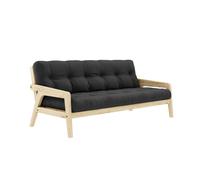 Sofá Cama Grab, Pino Lacado Transparente/734 Gris Oscuro