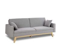 Sofá Cama Gris Claro 3 Plazas Nalui Reine