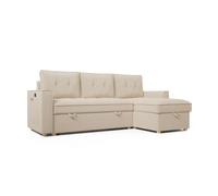 Sofá cama haven nalui beige chaise longue 3 plazas (213x129x81cm)